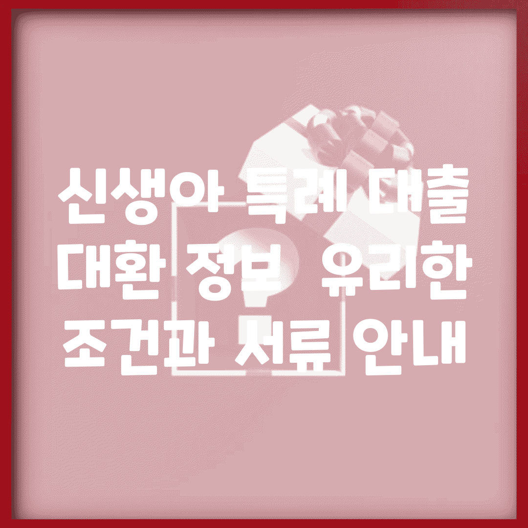 신생아 특례 대출 대환 정보 | 유리한 조건과 서류 안내