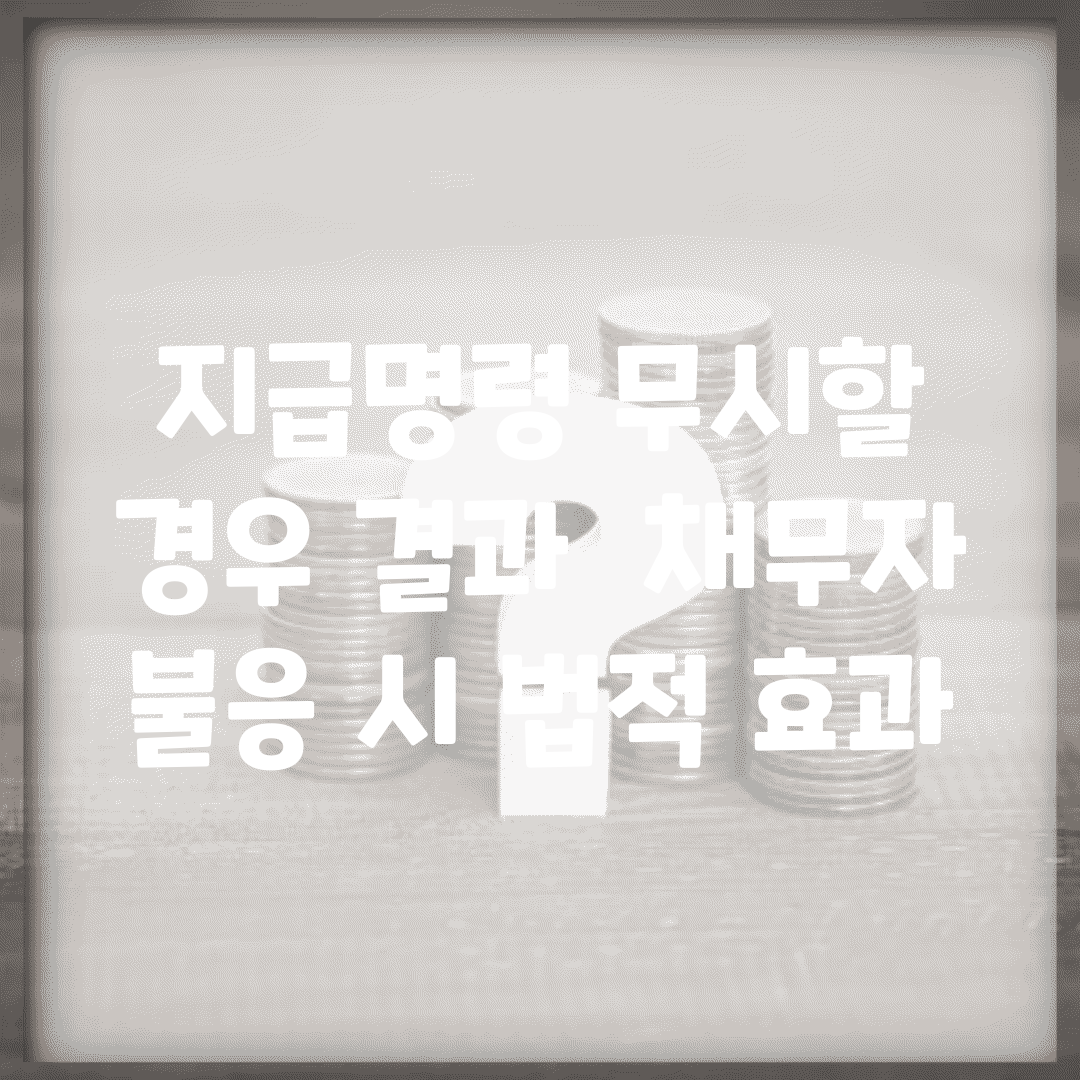지급명령 무시할 경우 결과 | 채무자 불응 시 법적 효과