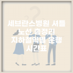 세브란스병원 셔틀 노선 총정리 | 지하철역별 운행 시간표