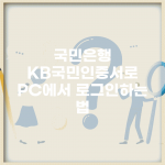 국민은행 KB국민인증서로 PC에서 로그인하는 법