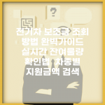 전기차 보조금 조회 방법 완벽가이드 | 실시간 잔여물량 확인법 | 차종별 지원금액 검색