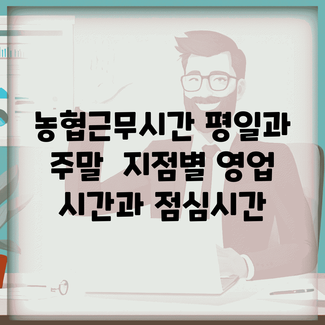 농협근무시간 평일과 주말 | 지점별 영업 시간과 점심시간