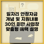 일자리 안정자금 개념 및 지원내용 | 30인 미만 사업장 맞춤형 혜택 설명