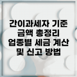 간이과세자 기준 금액 총정리 | 업종별 세금 계산 및 신고 방법