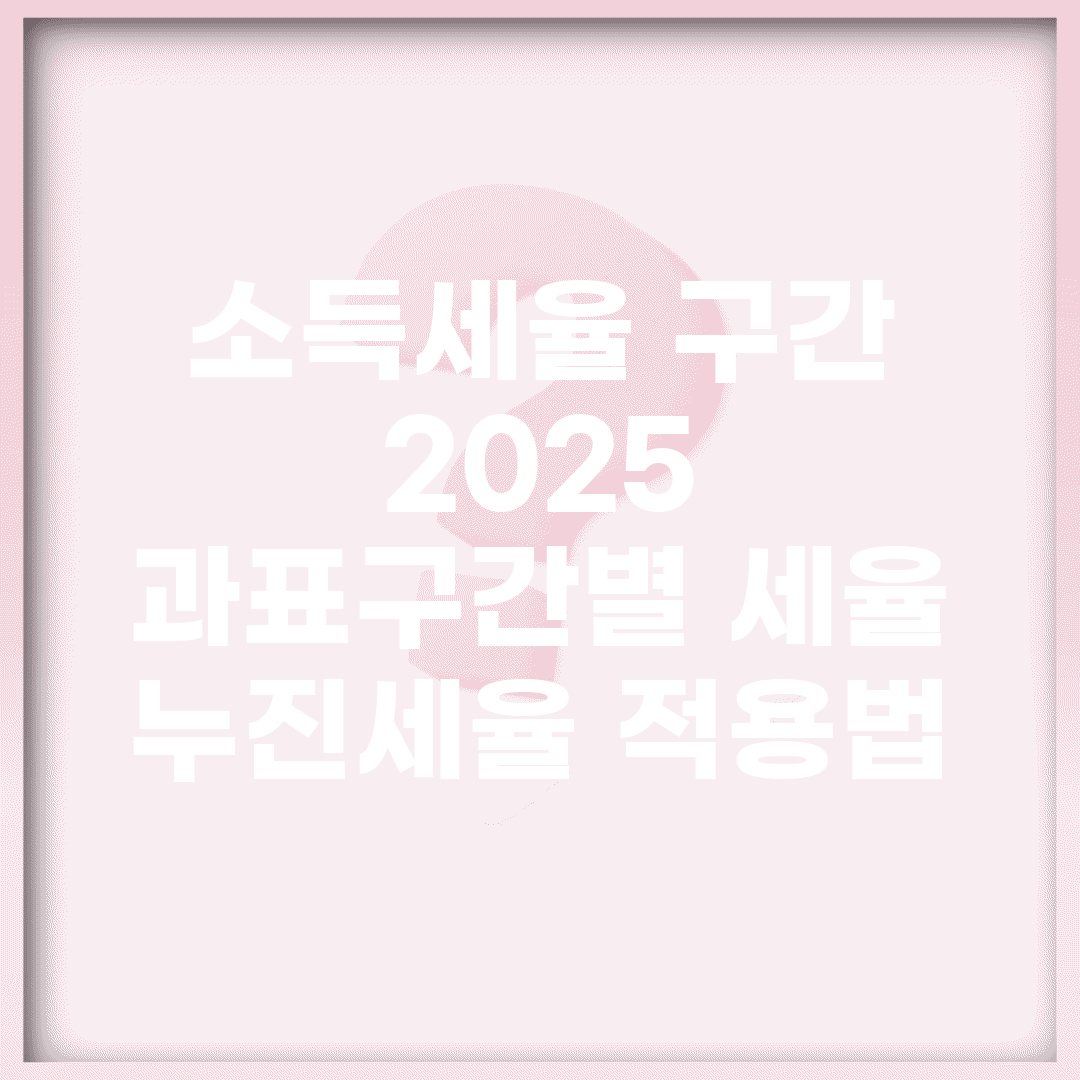 소득세율 구간 2025 | 과표구간별 세율 | 누진세율 적용법