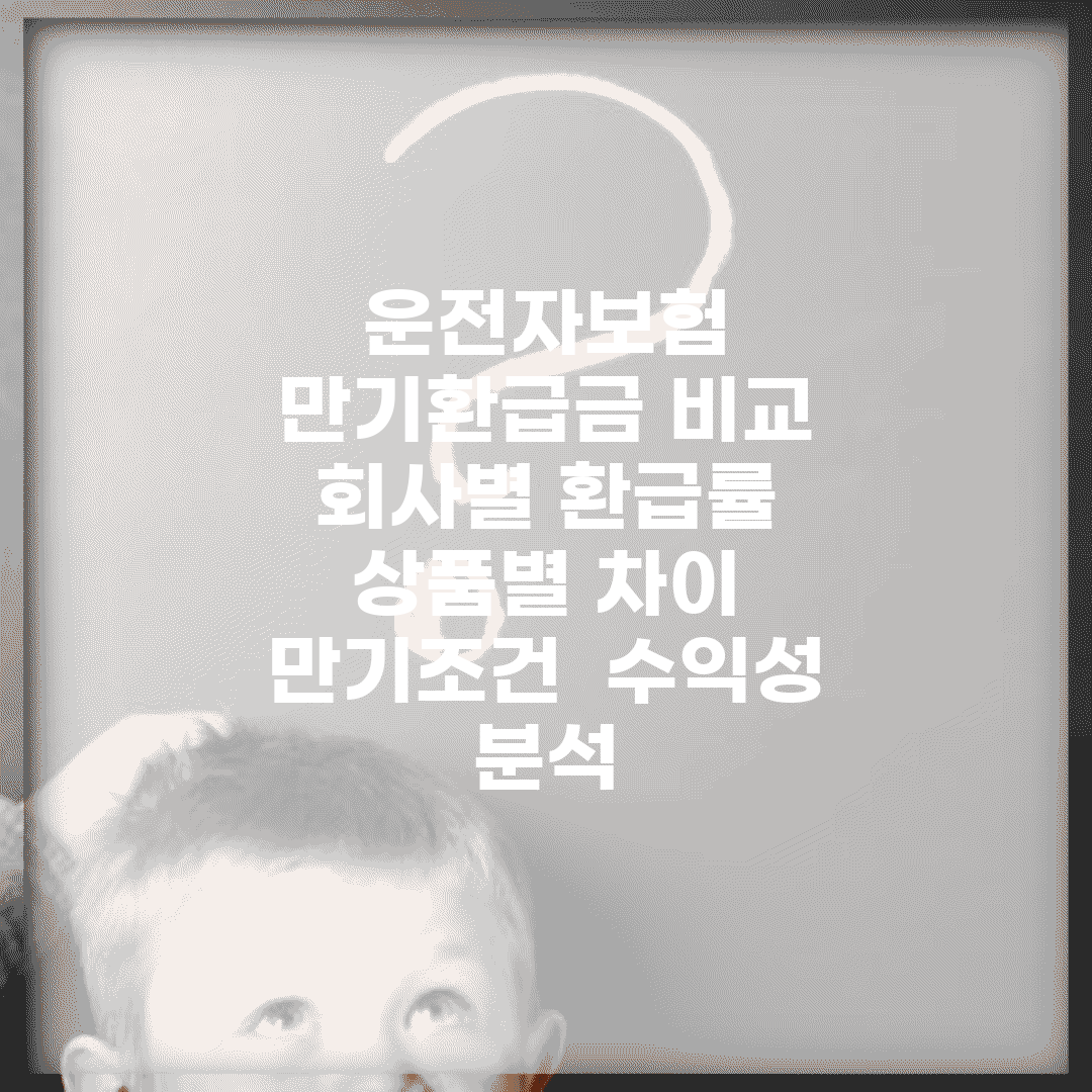 운전자보험 만기환급금 비교 | 회사별 환급률 | 상품별 차이 | 만기조건 | 수익성 분석