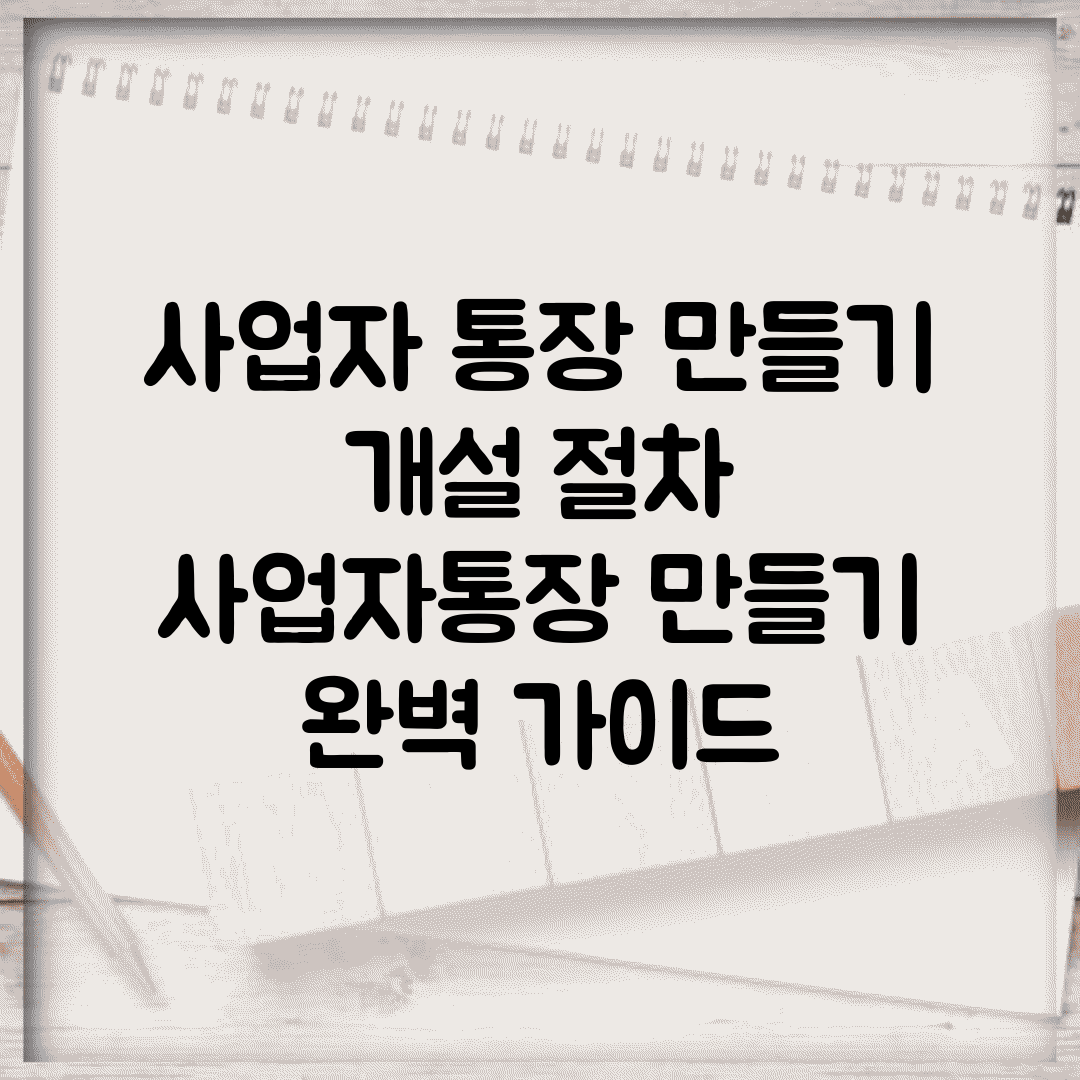 사업자 통장 만들기 개설 절차 | 사업자통장 만들기 완벽 가이드