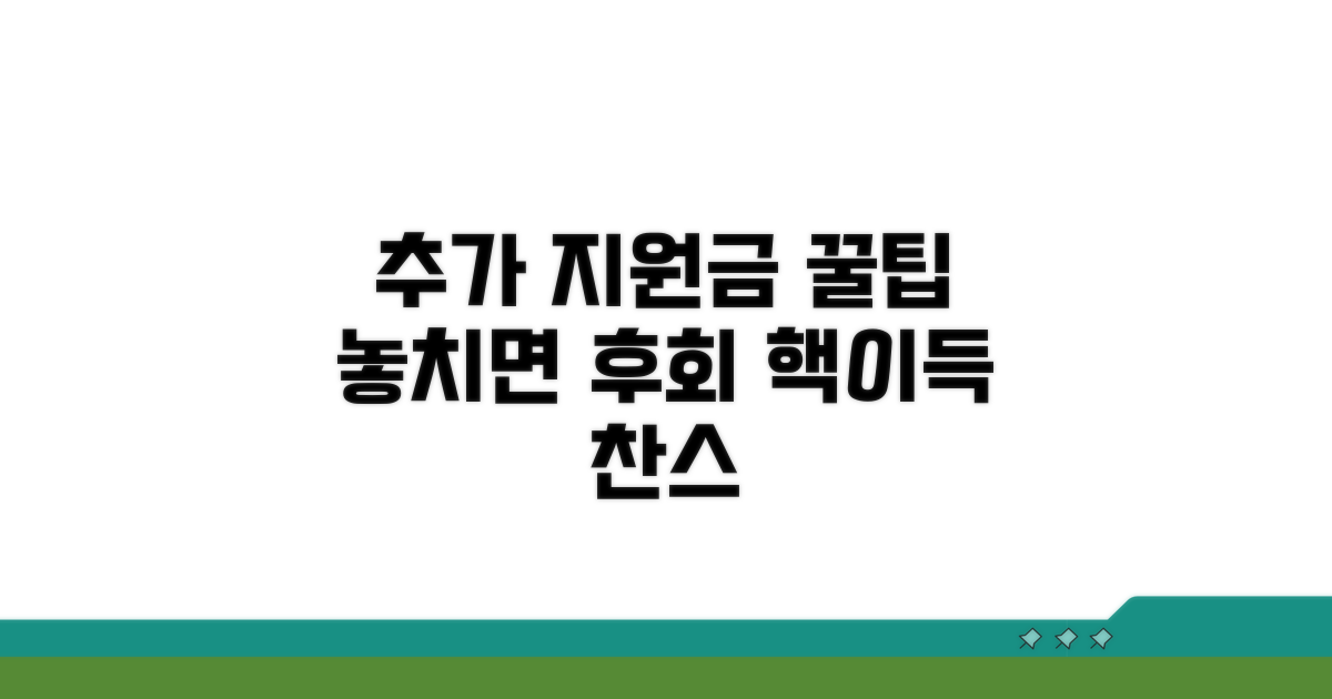 추가 지원금 활용 팁