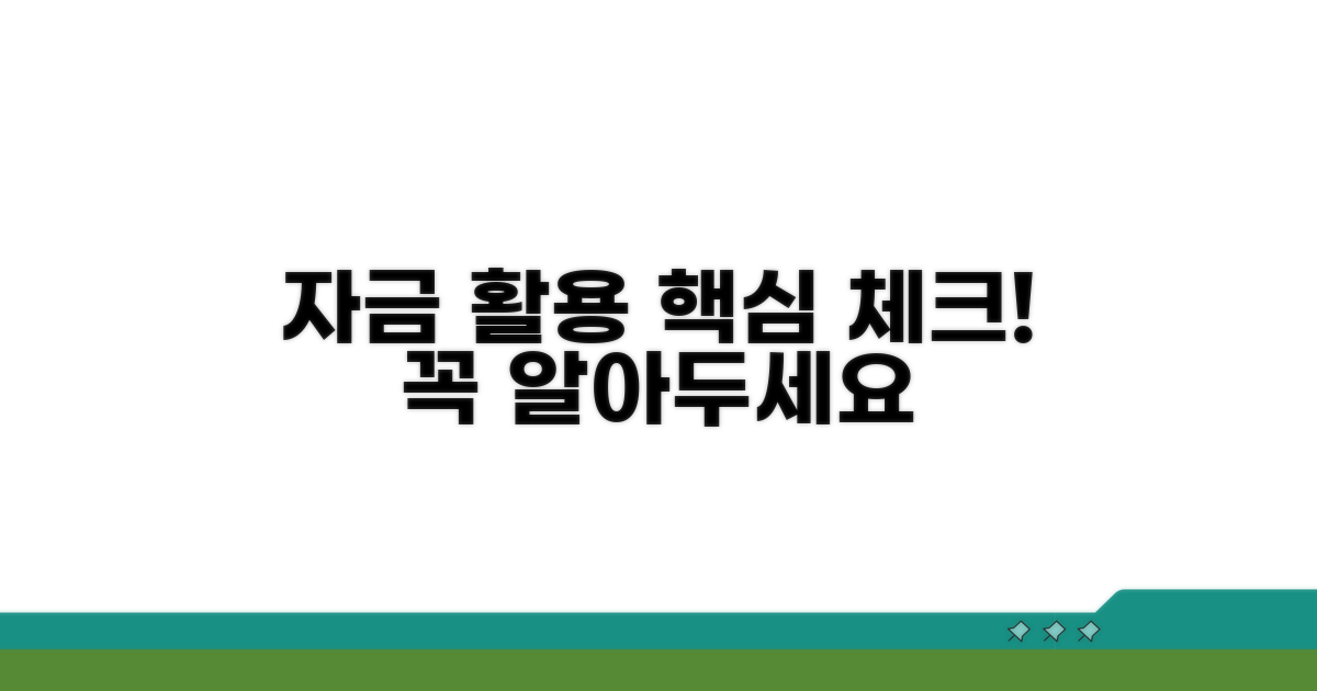 자금 활용 시 유의사항