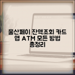 울산페이 잔액조회 방법 | 카드 앱 ATM 잔액확인 모든 방법