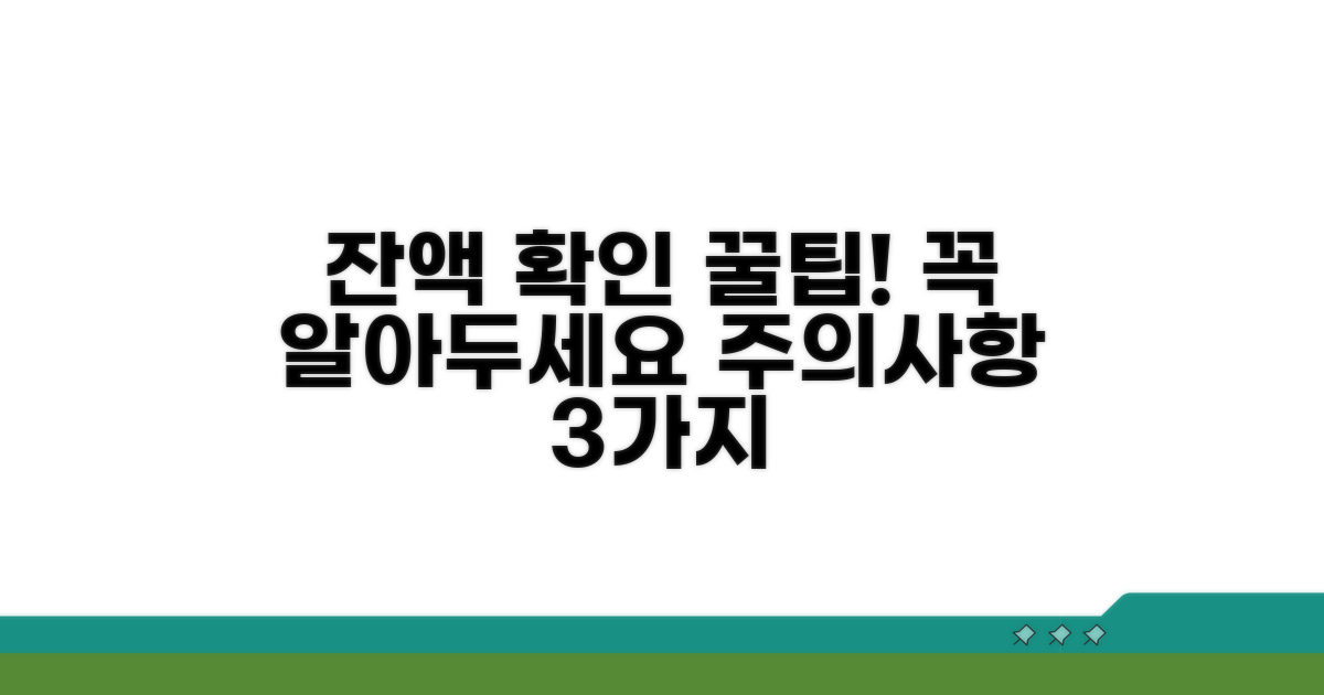 잔액 확인 시 꼭 알아둘 점