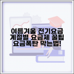 전기요금 계절별 요금 | 여름철 겨울철 요금 | 계절요금제 적용