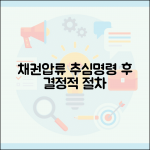 채권압류 및 추심명령 이후 절차 | 채권압류 후 추심 절차