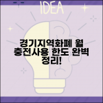 경기지역화폐 사용 한도 | 월별 충전 한도 사용 제한 완벽 정리