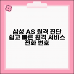 삼성전자 원격 서비스센터 | 삼성 원격진단 AS 전화번호