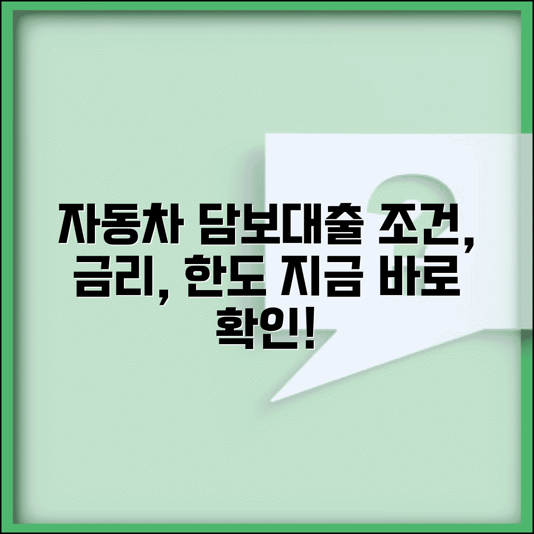 자동차담보대출 조건 | 자동차 담보 대출 금리와 한도
