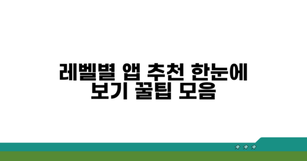 레벨별 추천 앱 한눈에 보기