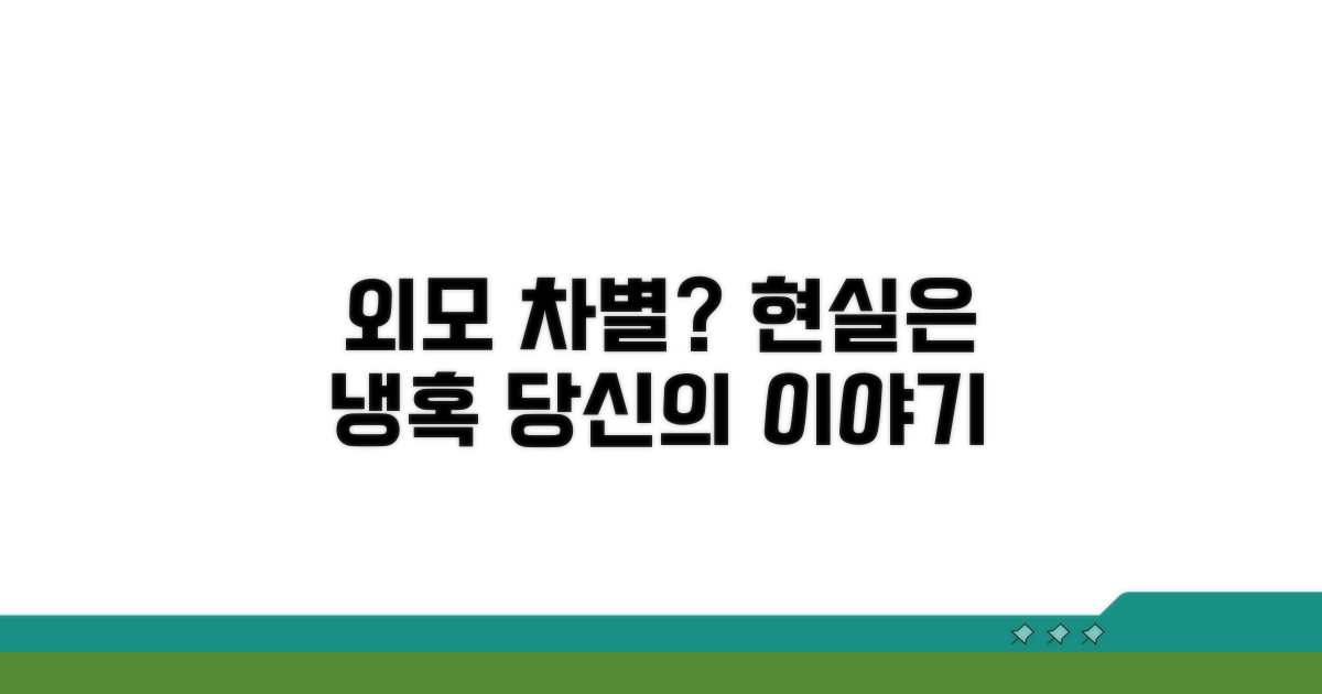 외모 따른 차별 경험과 현실