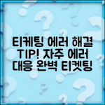 티케팅 오류 메시지 해결과 자주 나오는 에러 대응 방법