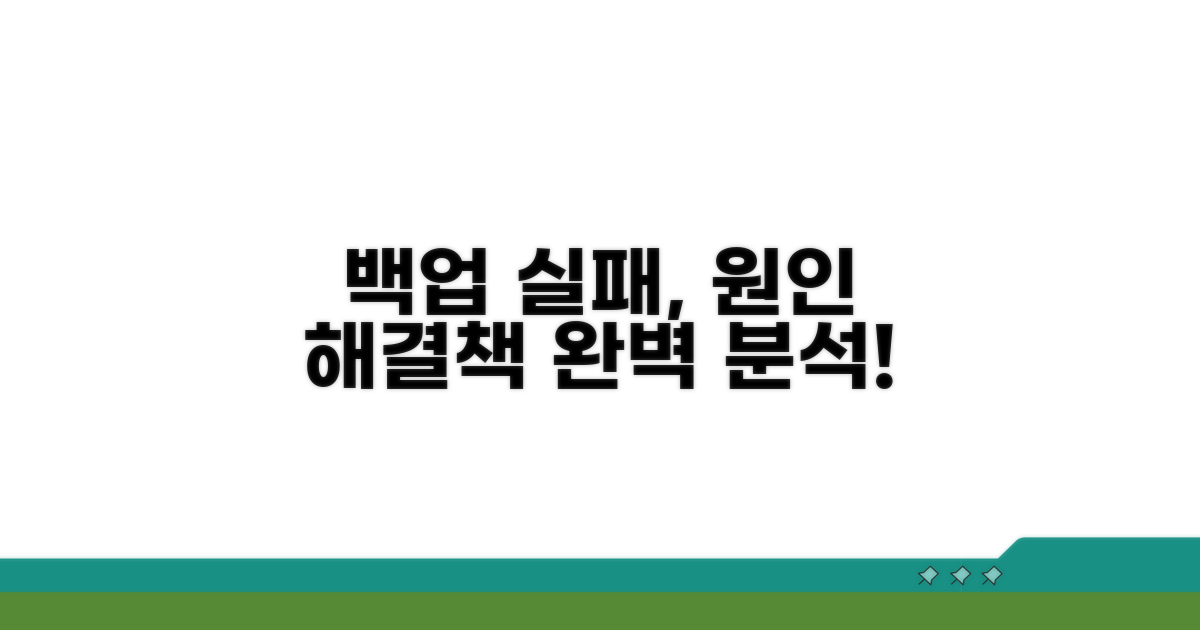 백업 실패 원인 분석과 해결