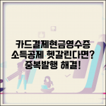 카드결제 현금영수증 중복 발행 해결법 소득공제 차이