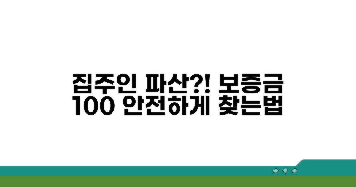 집주인 파산, 보증금 되찾는 절차