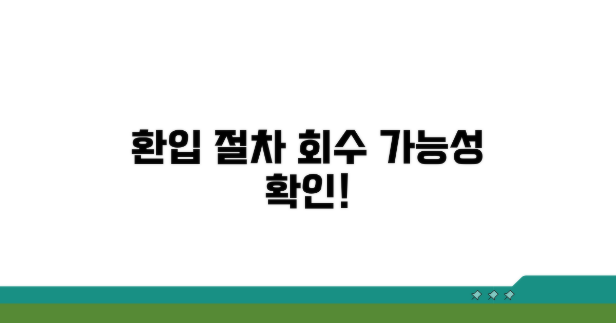 회수 가능성 따른 환입 절차