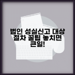법인 성실신고 대상자 요건과 신고 절차 안내