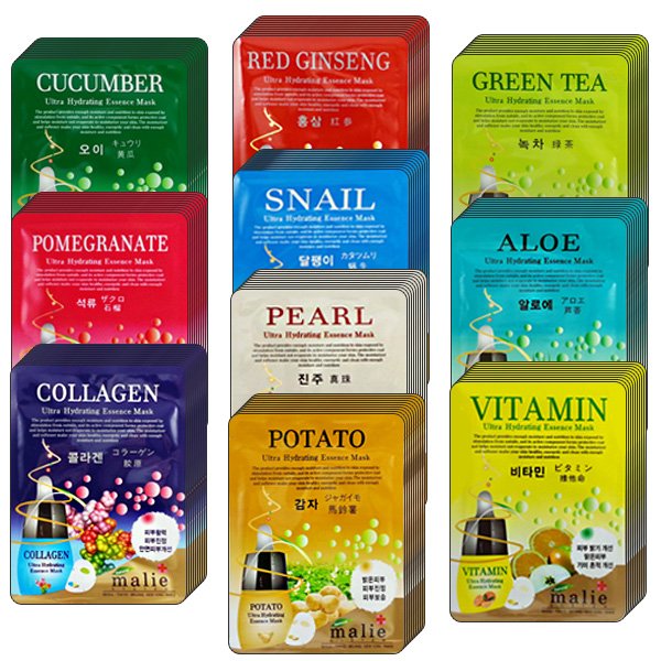 마리에 에센스 마스크팩 20ml 10종류 100매 랜덤발송, 1개, 100개입 상세 이미지 1