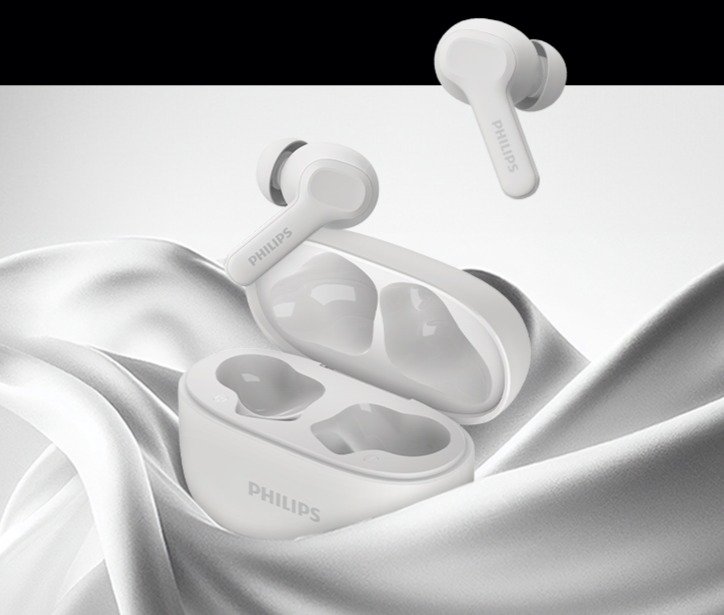 필립스 무선 ENC노이즈캔슬링 블루투스 이어폰, TAT1109, 화이트 상세 이미지 2