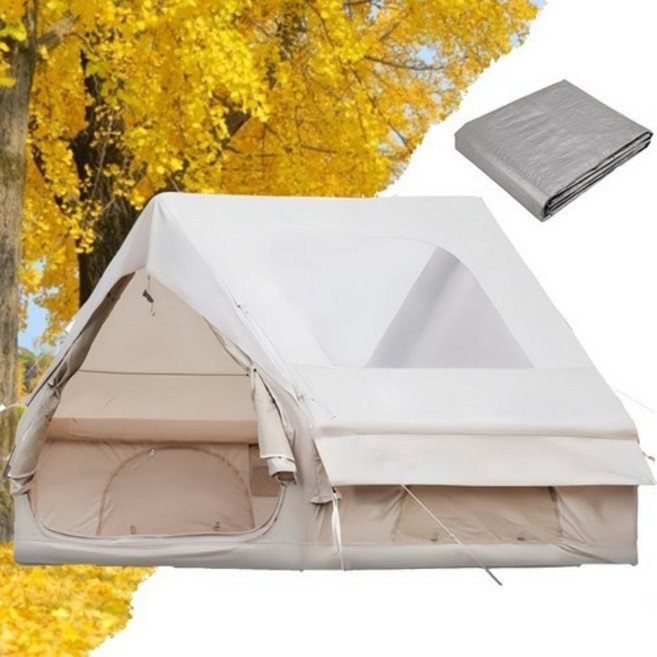 에어텐트 코튼 6.3 원터치 공기주입식 감성 캠핑텐트 가족텐트 거실형, 에어텐트 6.3 베이지쿠폰할인