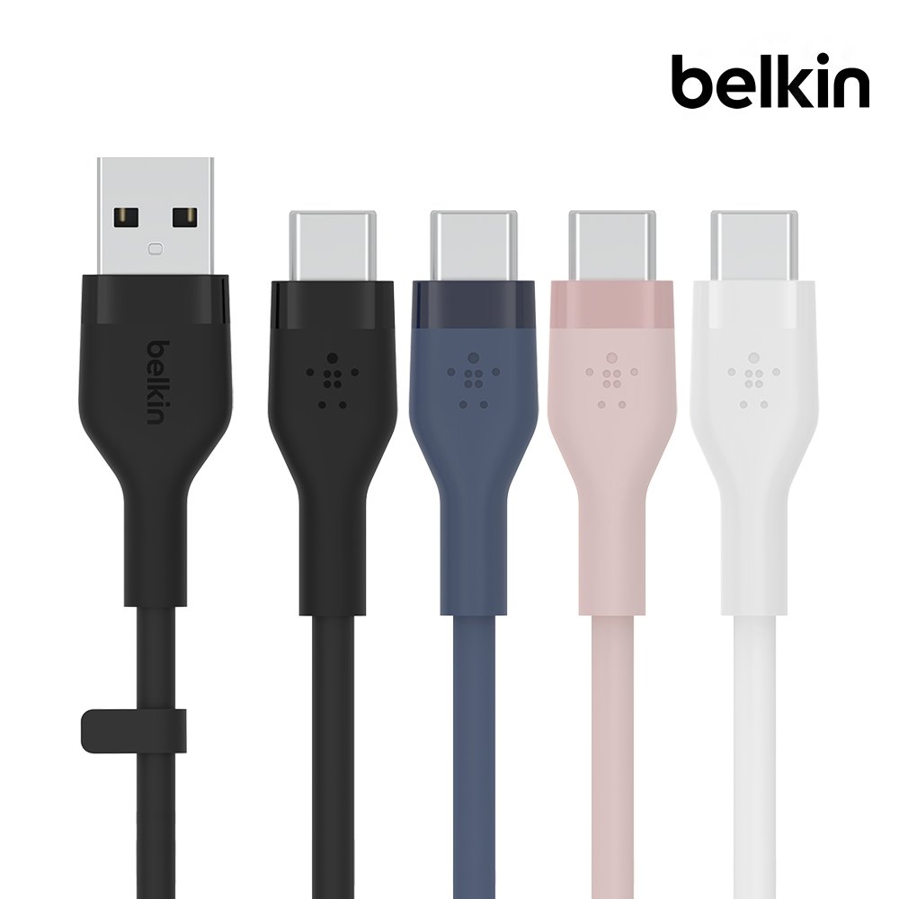 벨킨 플렉스 USB-A to C타입 고속 충전 케이블 실리콘 1M CAB008bt1M USB-IF 인증 아이폰16 맥북 갤럭시 S26 S25 아이패드 호환 C타입케이블 상세 이미지 1