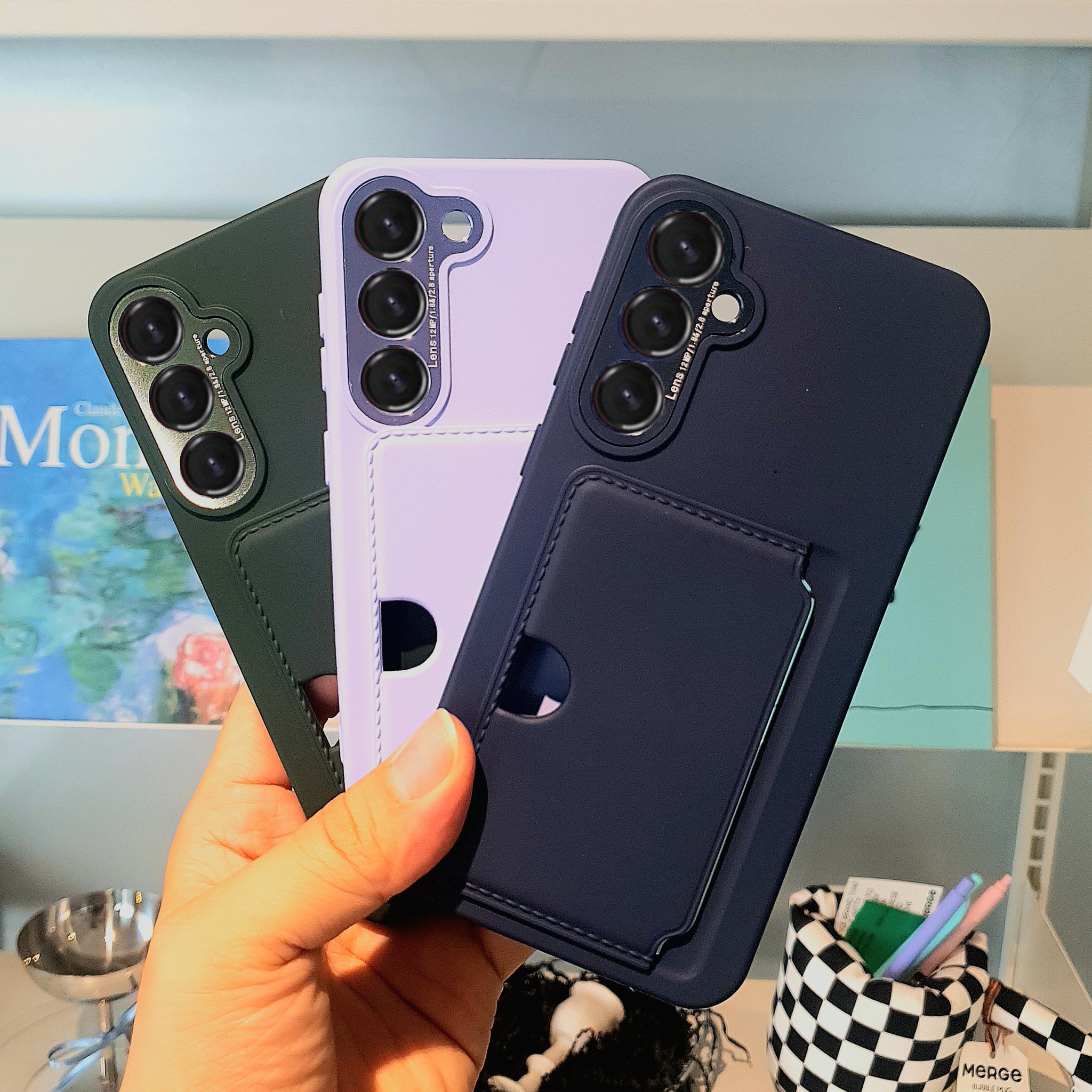 카드 케이스 범퍼 하드 지갑 수납 2장 슬림 풀커버 카메라보호 네이비, 갤럭시S26 상세 이미지 2