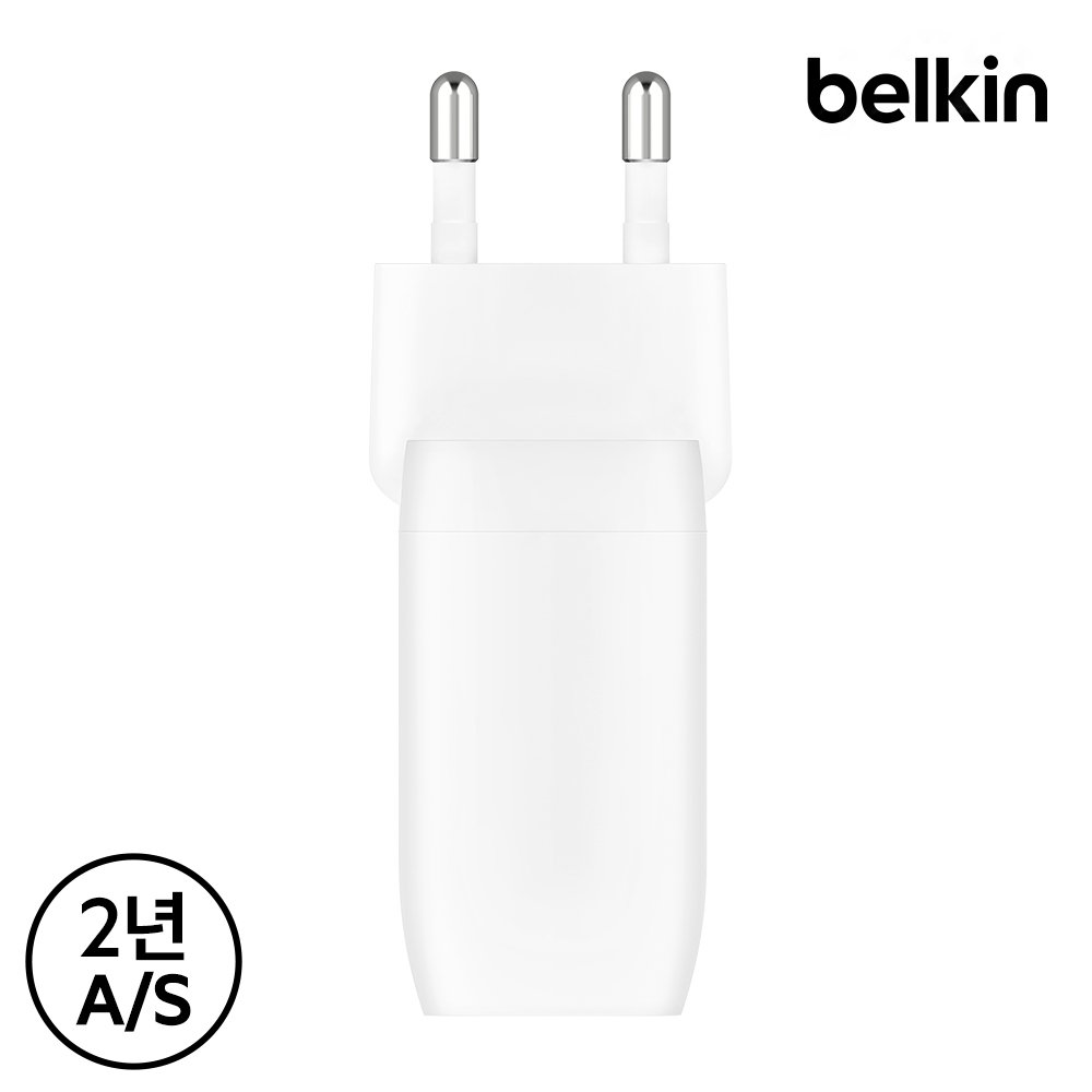 벨킨 60W 듀얼 C타입 PD 3.1 PPS 고속 충전기 WCB010kr 아이폰17 16 15 14 13 갤럭시 S26 S25 아이패드 프로 M4 갤럭시탭 호환 태블릿 충전 상세 이미지 2