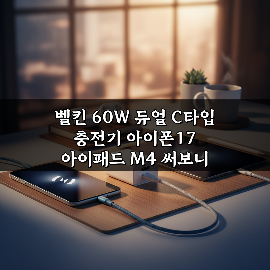 벨킨 60W 듀얼 C타입 충전기 아이폰17 아이패드 M4 써보니 2주 만족해요