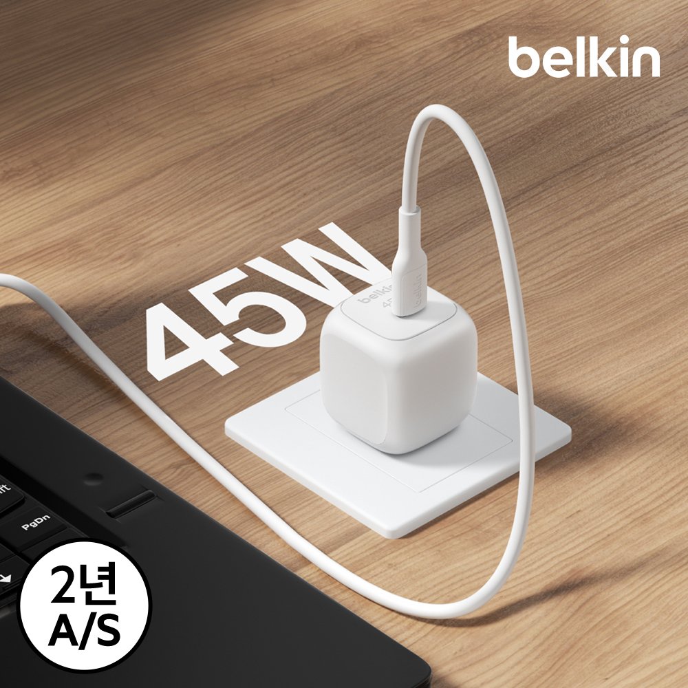 벨킨 45W C타입 PD 3.2 PPS 초소형 고속 충전기 WCA013kr 갤럭시 S26 S25 아이폰 17 16 아이패드 호환 상세 이미지 2