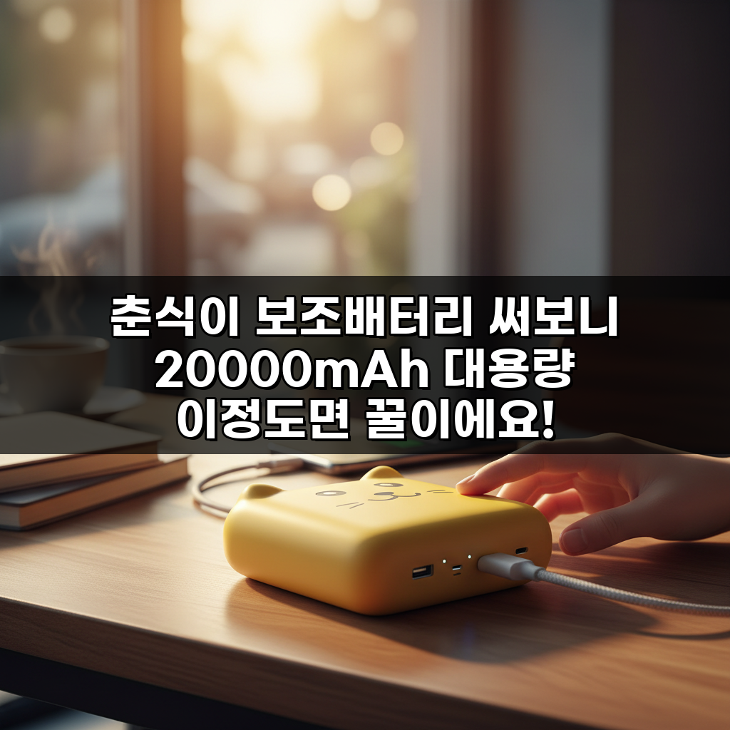 춘식이 보조배터리 써보니 20000mAh 대용량 이정도면 꿀이에요!