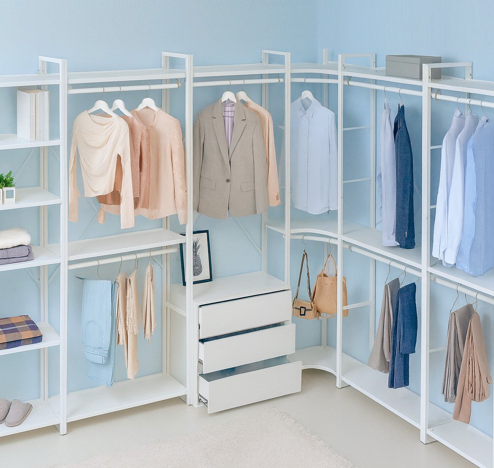 [모아미] 시스템행거 드레스룸 옷걸이 조립식 600선반2단 상세 이미지 1