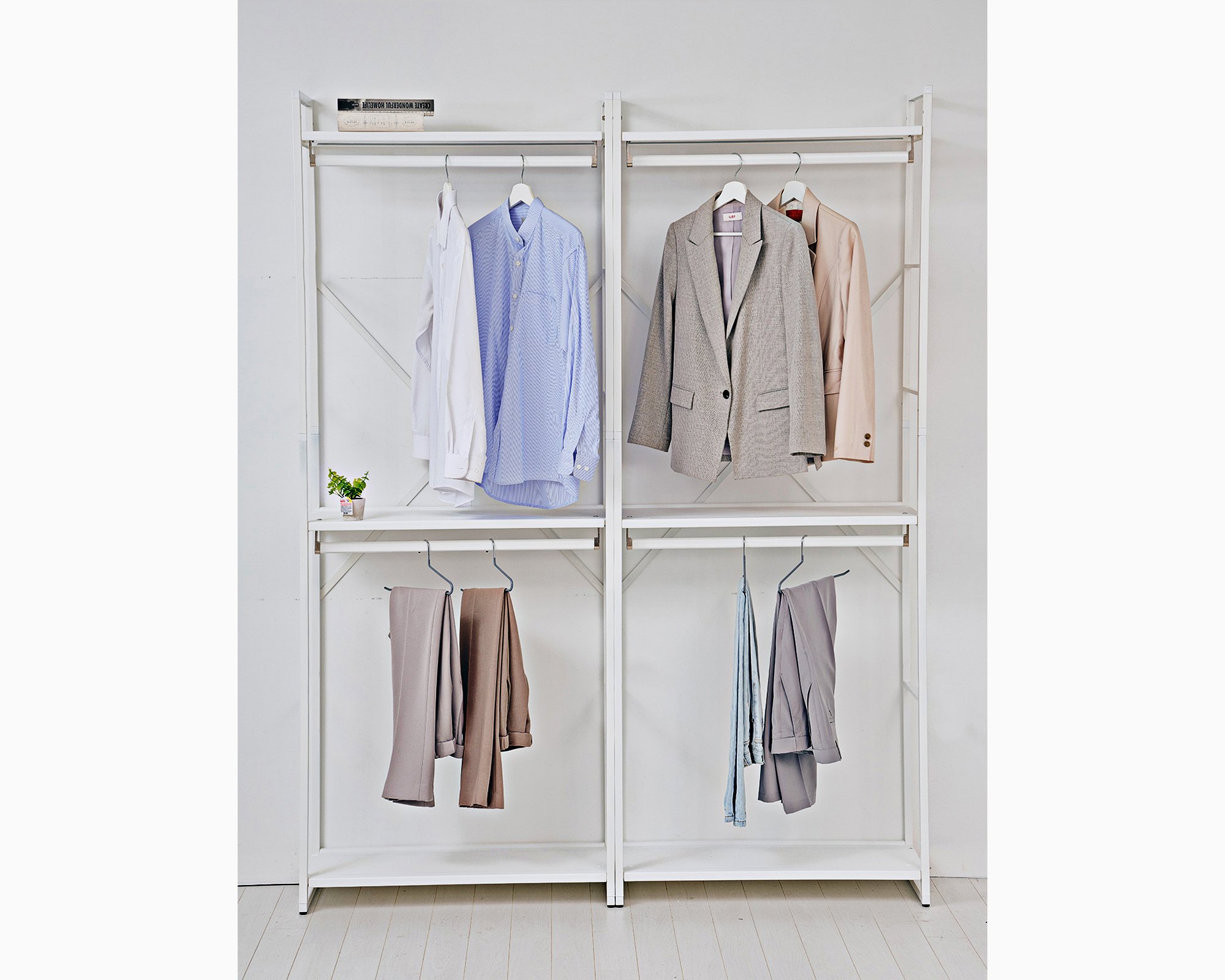 [모아미] 시스템행거 드레스룸 옷걸이 조립식 600선반2단 상세 이미지 2