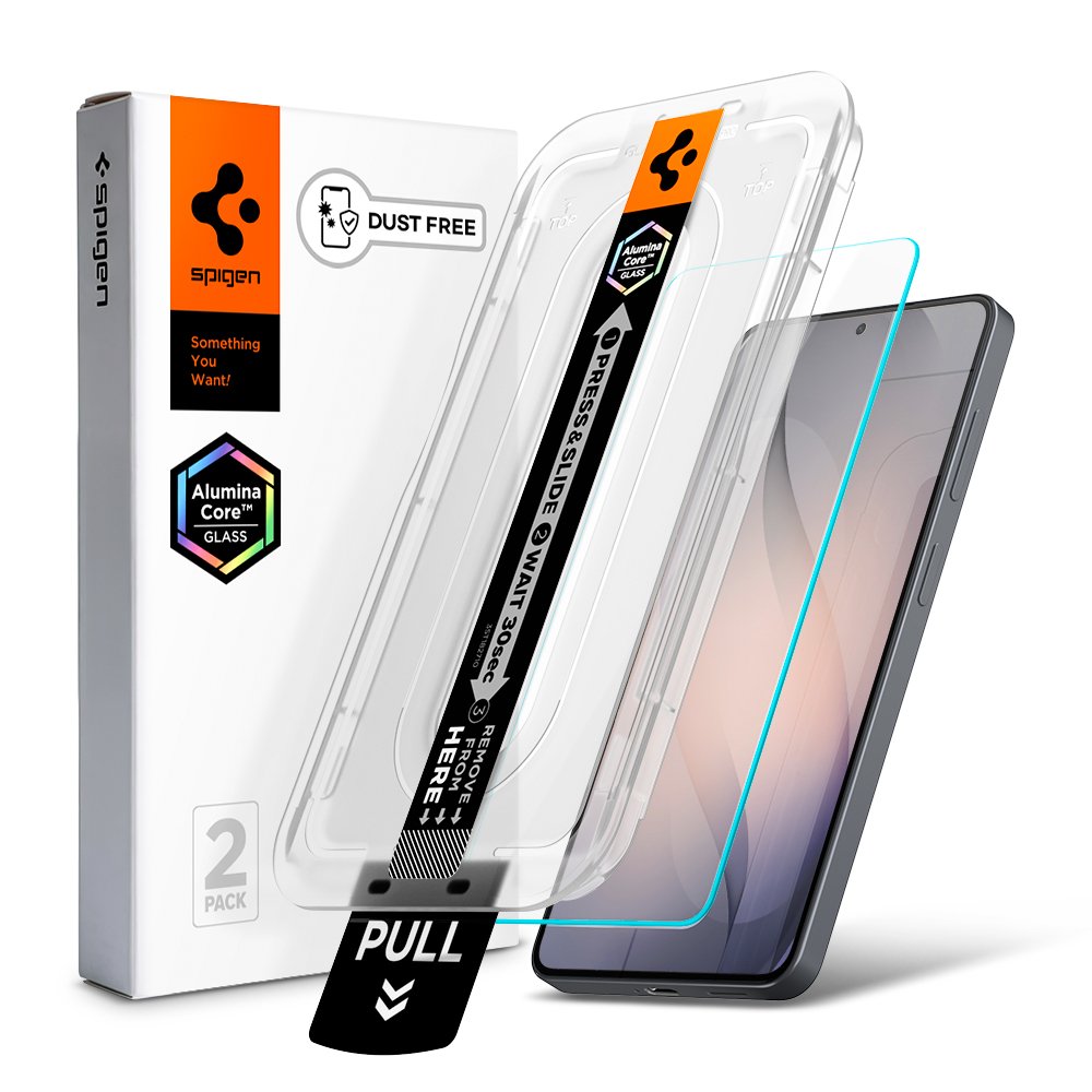 먼지 없는 슈피겐 갤럭시 고투명 강화유리 액정필름 글라스tR 이지핏 갤럭시S26, 2매입 상세 이미지 1