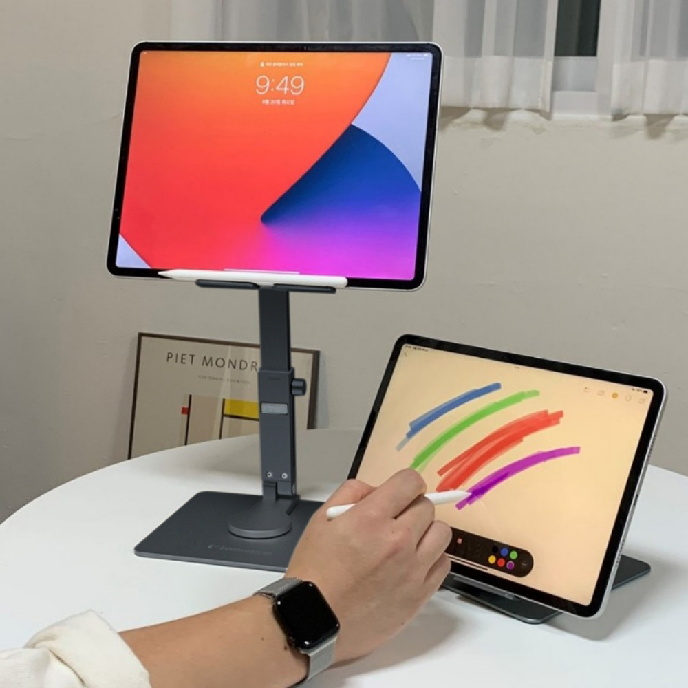 이코노미쿠스 태블릿거치대 아이패드 거치대 갤럭시탭 휴대용 책상 높이조절 패드 상세 이미지 2