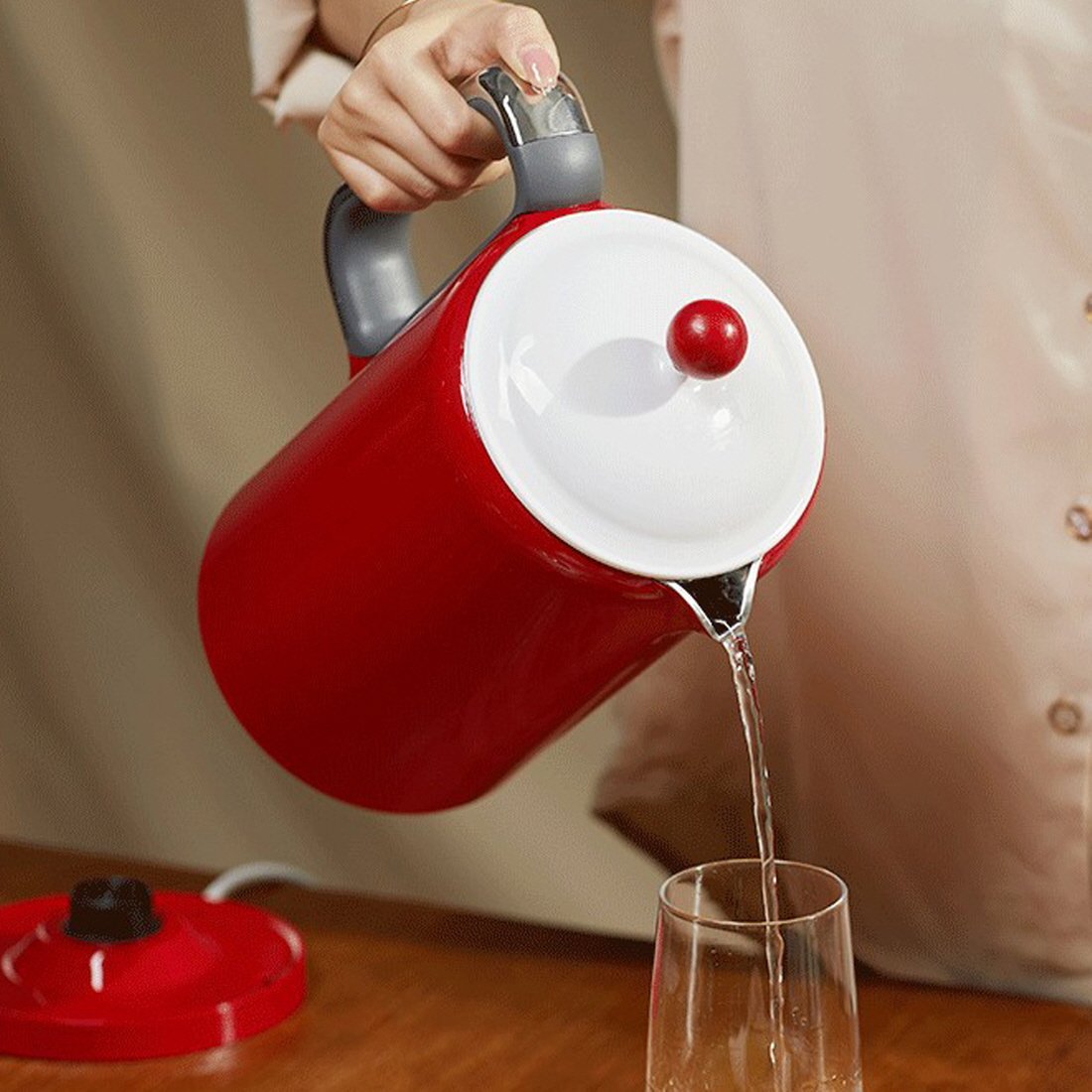 빈티지 통주물 전기포트 대용량 분유포트 보온 차탕기 온도조절 레벤호프 티메이커 1.5L 상세 이미지 1