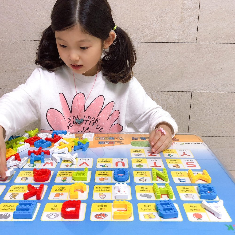 글자블럭+블럭테이블 풀패키지 395pcs  한글공부 영어 숫자 교구 레고호환 상세 이미지 2
