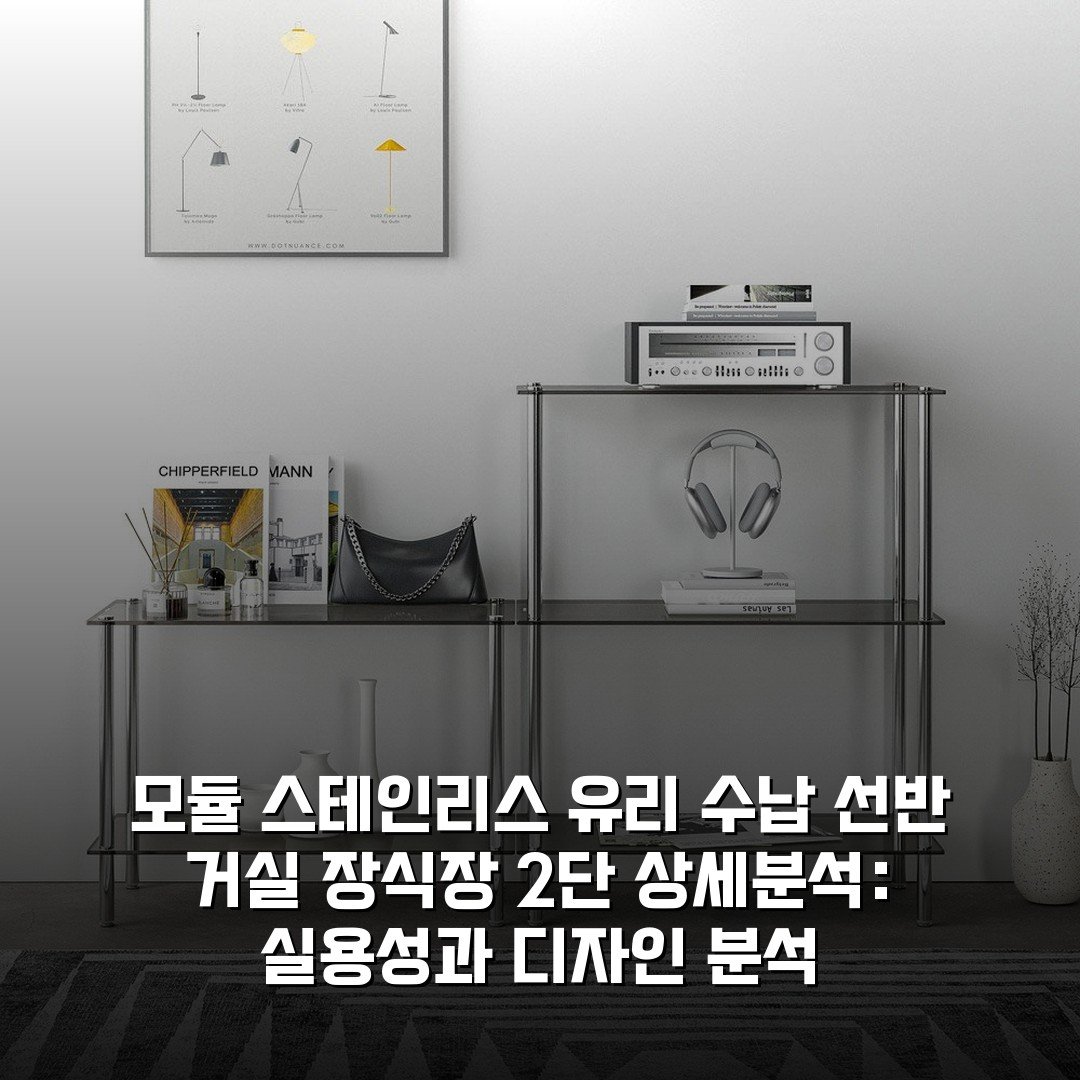 모듈 스테인리스 유리 수납 선반 거실 장식장 2단 상세분석: 실용성과 디자인 분석