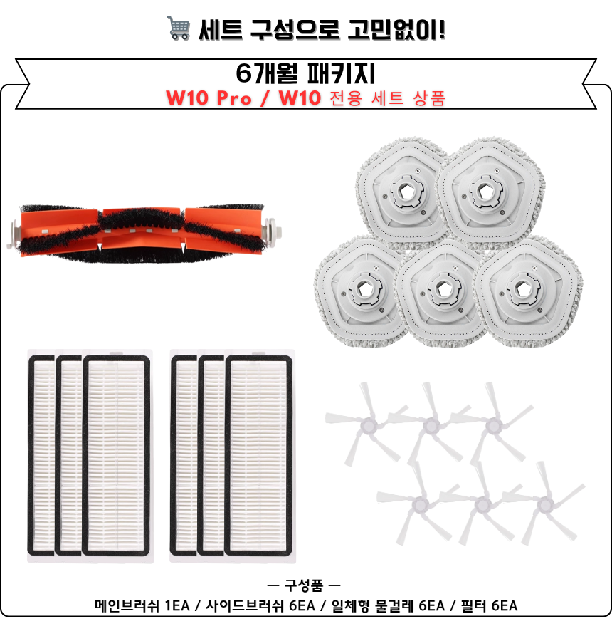 [호환] 샤오미 드리미 W10 Pro 소모품 물걸레 일체형 2EA 상세 이미지 1