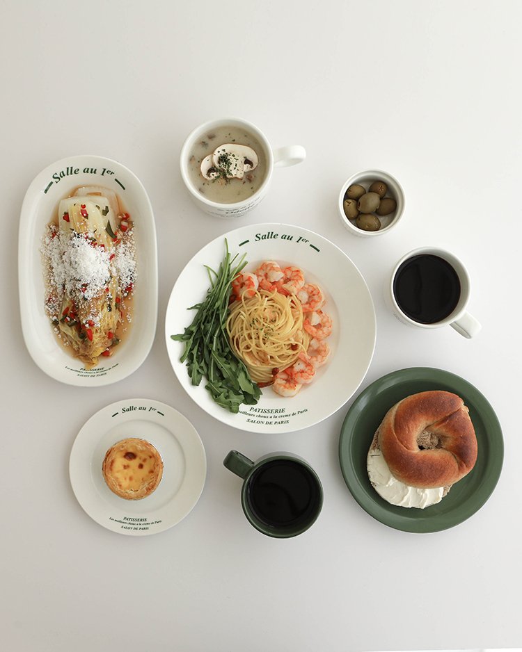 오데뜨 그린 레터링 플레이트 브런치 샐러드 디저트접시 (CMD0005) 상세 이미지 2