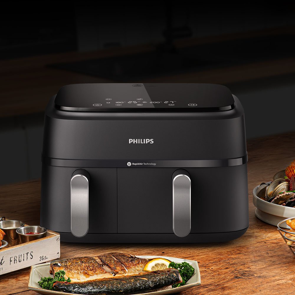 필립스 3000시리즈 듀얼바스켓 에어프라이어 9L NA351/00 블랙 + 동원 치킨&핫도그 증정 상세 이미지 1