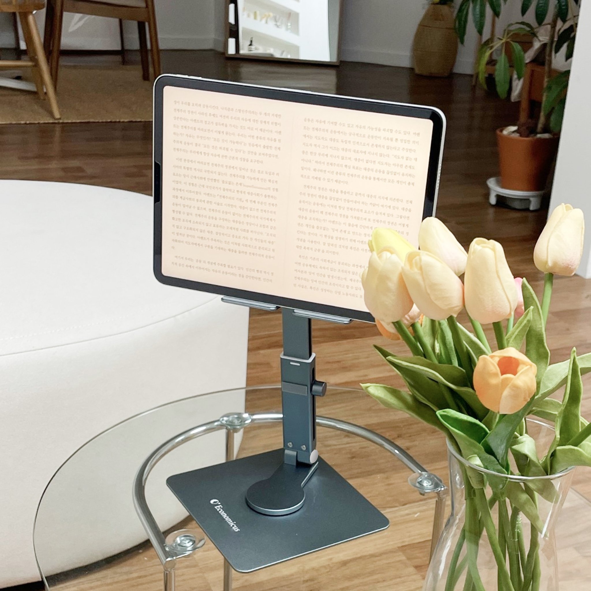 이코노미쿠스 태블릿거치대 아이패드 거치대 갤럭시탭 휴대용 책상 높이조절 패드 상세 이미지 1