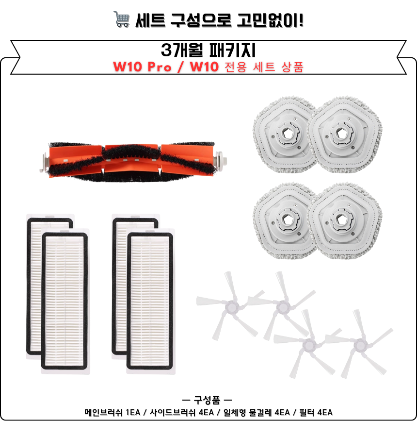 [호환] 샤오미 드리미 W10 Pro 소모품 물걸레 일체형 2EA 상세 이미지 2