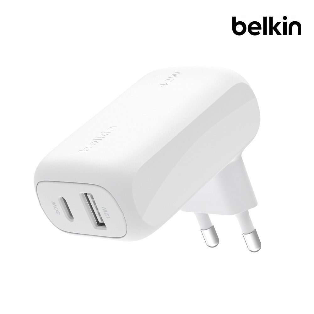 벨킨 42W USB C타입 PD PPS 듀얼 가정용 고속 충전기 WCB009kr 아이폰17 16 15 갤럭시 S26 S25 S24 아이패드 호환 상세 이미지 1